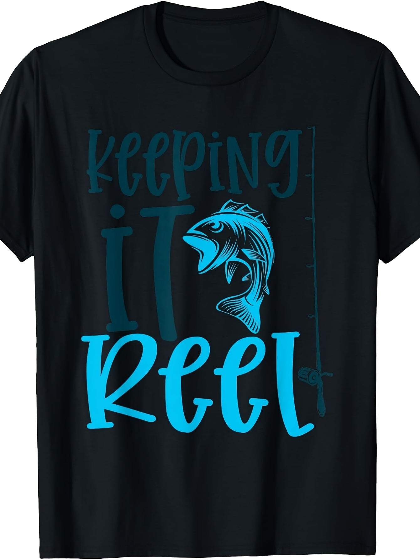 For Anglers - Fishing T-Shirt | Vintage Crew Neck, Slight Stretch Fabric, Regular Fit, All-Season, Drawing Pattern