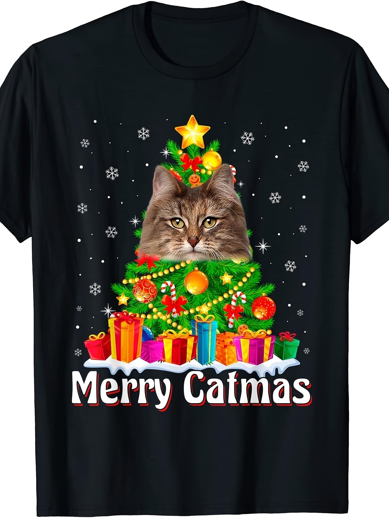 Merry Catmas Christmas Norwegian Forest Cat Xmas Holidays T-Shirt for Men Women