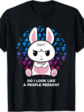 Do I Look Like A People Person Grumpy Rabbit Nerd Bunny T-Shirt