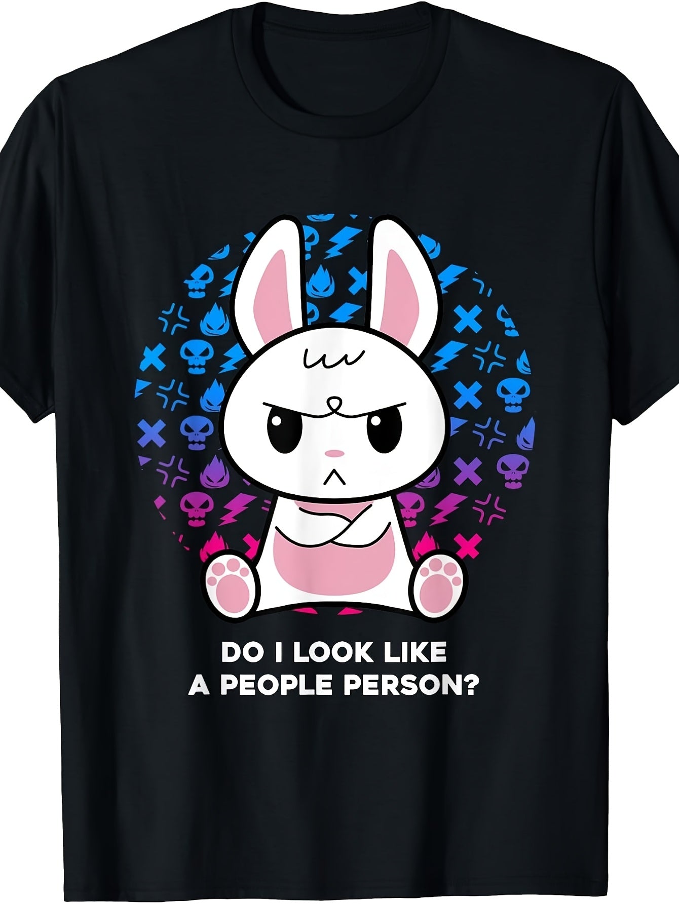 Do I Look Like A People Person Grumpy Rabbit Nerd Bunny T-Shirt